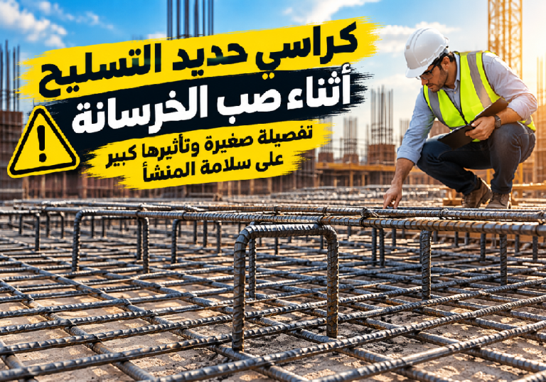 كراسي حديد التسليح.. تفصيلة صغيرة وتأثيرها كبير على سلامة المنشأ